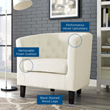 Prospect Performance Velvet Armchair Ivory EEI-2613-IVO