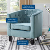 Prospect Performance Velvet Armchair Sea Blue EEI-2613-SEA