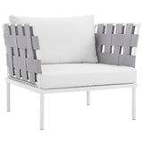 Harmony 10 Piece Outdoor Patio Aluminum Sectional Sofa Set White White EEI-2616-WHI-WHI-SET