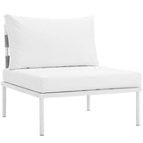 Harmony 7 Piece Outdoor Patio Aluminum Sectional Sofa Set White White EEI-2620-WHI-WHI-SET