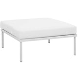 Harmony 5 Piece Outdoor Patio Aluminum Sectional Sofa Set White White EEI-2621-WHI-WHI-SET