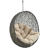 Hide Outdoor Patio Swing Chair Without Stand Gray Beige EEI-2654-GRY-BEI