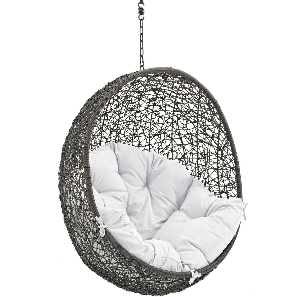 Hide Outdoor Patio Swing Chair Without Stand Gray White EEI-2654-GRY-WHI