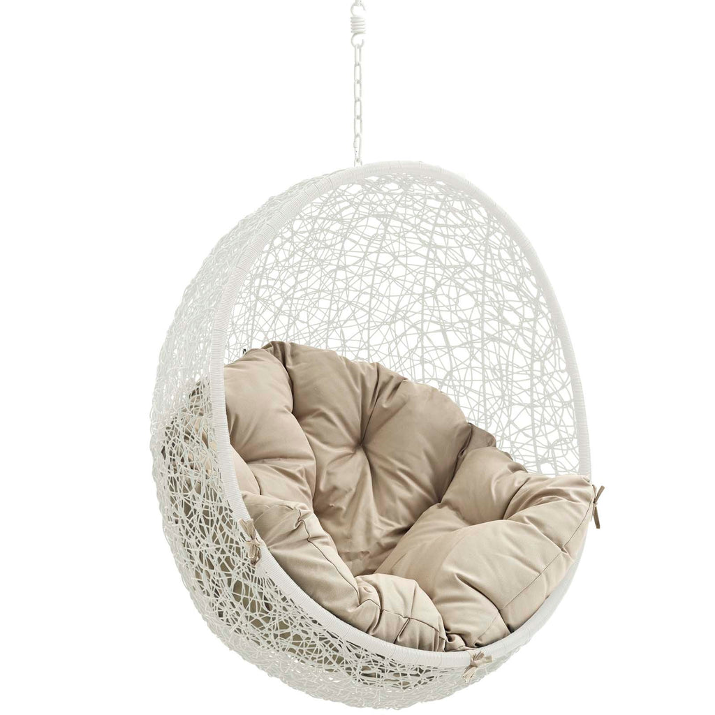 Hide Outdoor Patio Swing Chair Without Stand White Beige EEI-2654-WHI-BEI