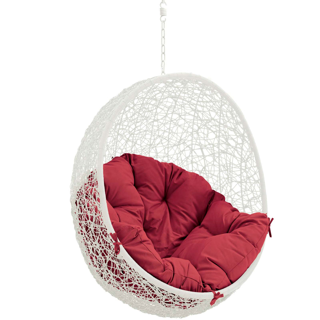 Hide Outdoor Patio Swing Chair Without Stand White Red EEI-2654-WHI-RED