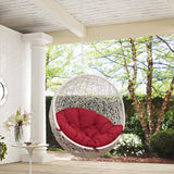 Hide Outdoor Patio Swing Chair Without Stand White Red EEI-2654-WHI-RED
