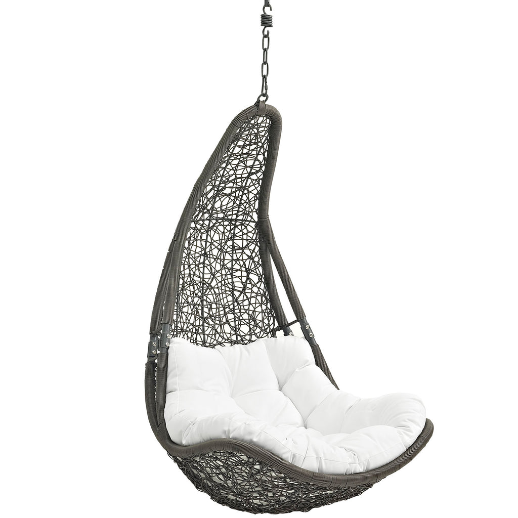 Abate Outdoor Patio Swing Chair Without Stand Gray White EEI-2657-GRY-WHI-SET