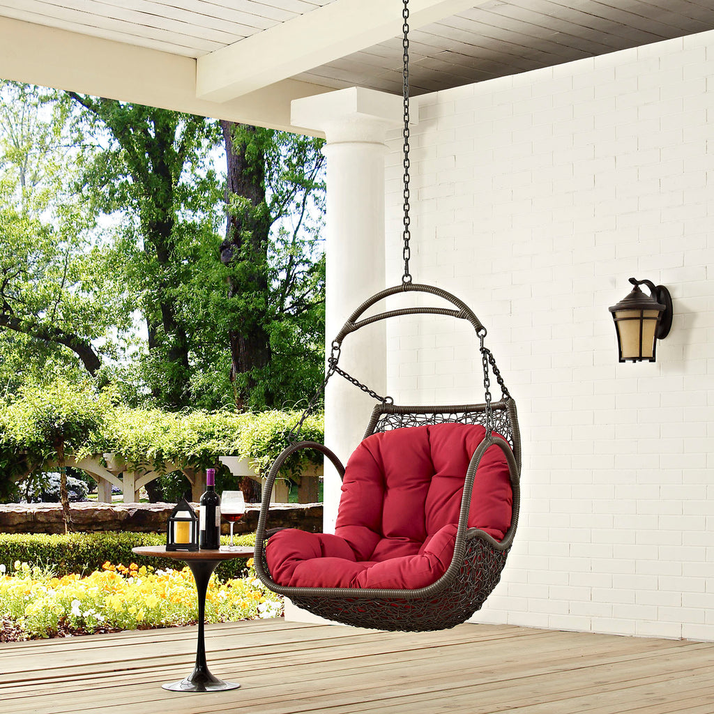 Arbor Outdoor Patio Swing Chair Without Stand Red EEI-2659-RED-SET