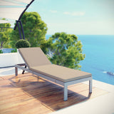 Shore Outdoor Patio Aluminum Chaise with Cushions Silver Beige EEI-2660-SLV-BEI