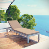 Shore Outdoor Patio Aluminum Chaise with Cushions Silver Mocha EEI-2660-SLV-MOC