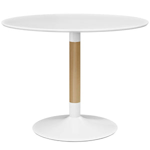 Whirl Round Dining Table White EEI-2666-WHI-SET