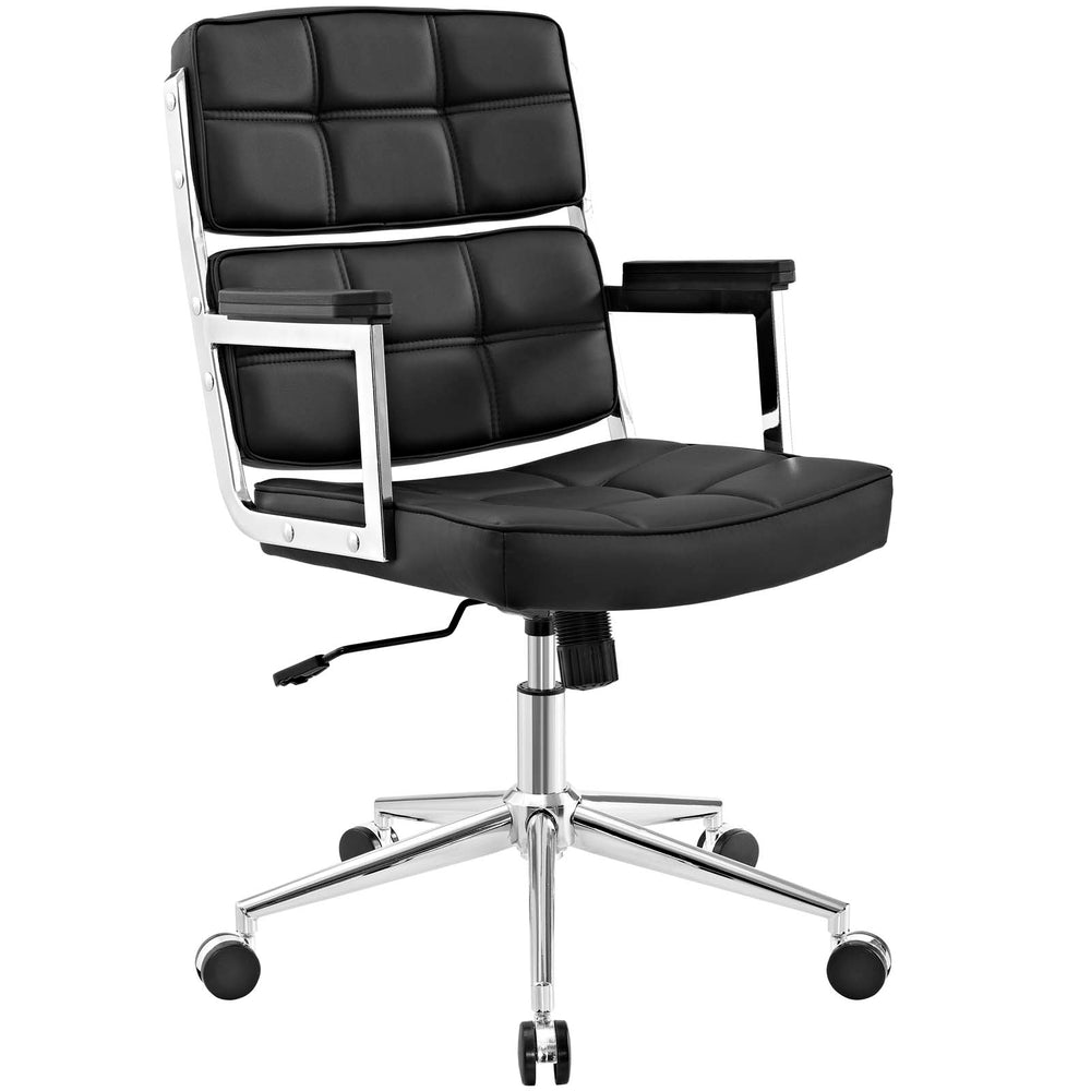 Portray Highback Upholstered Vinyl Office Chair Black EEI-2685-BLK