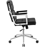Portray Highback Upholstered Vinyl Office Chair Black EEI-2685-BLK