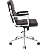 Portray Highback Upholstered Vinyl Office Chair Brown EEI-2685-BRN