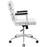 Portray Highback Upholstered Vinyl Office Chair White EEI-2685-WHI