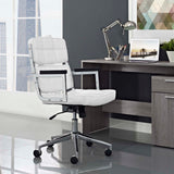 Portray Highback Upholstered Vinyl Office Chair White EEI-2685-WHI