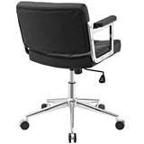 Portray Mid Back Upholstered Vinyl Office Chair Black EEI-2686-BLK