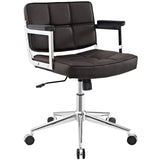Portray Mid Back Upholstered Vinyl Office Chair Brown EEI-2686-BRN