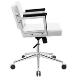Portray Mid Back Upholstered Vinyl Office Chair White EEI-2686-WHI