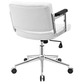 Portray Mid Back Upholstered Vinyl Office Chair White EEI-2686-WHI