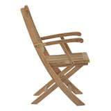 Marina Outdoor Patio Teak Folding Chair Natural EEI-2703-NAT