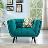 Bestow Upholstered Fabric Armchair Teal EEI-2732-TEA