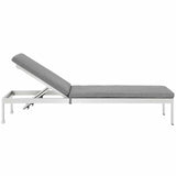 Shore Chaise with Cushions Outdoor Patio Aluminum Set of 2 Silver Gray EEI-2737-SLV-GRY-SET