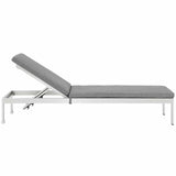 Shore Chaise with Cushions Outdoor Patio Aluminum Set of 4 Silver Gray EEI-2738-SLV-GRY-SET