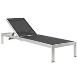 Shore Chaise with Cushions Outdoor Patio Aluminum Set of 4 Silver Mocha EEI-2738-SLV-MOC-SET