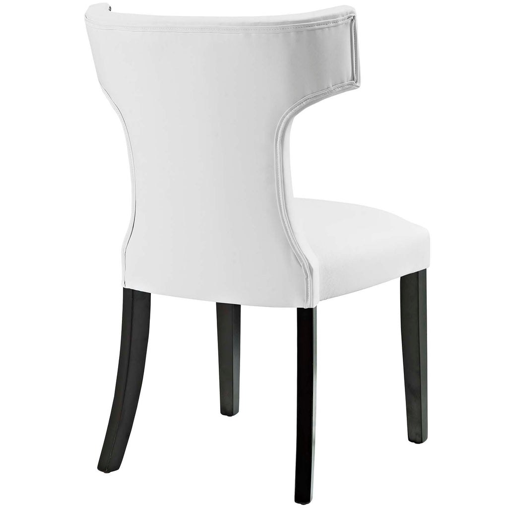 Curve Dining Side Chair Vinyl Set of 2 White EEI-2740-WHI-SET