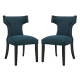 Curve Dining Side Chair Fabric Set of 2 Azure EEI-2741-AZU-SET