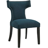 Curve Dining Side Chair Fabric Set of 2 Azure EEI-2741-AZU-SET