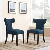 Curve Dining Side Chair Fabric Set of 2 Azure EEI-2741-AZU-SET