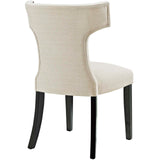 Curve Dining Side Chair Fabric Set of 2 Beige EEI-2741-BEI-SET