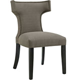 Curve Dining Side Chair Fabric Set of 2 Granite EEI-2741-GRA-SET