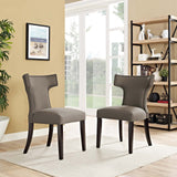 Curve Dining Side Chair Fabric Set of 2 Granite EEI-2741-GRA-SET