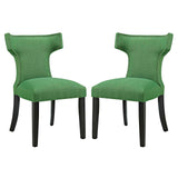 Curve Dining Side Chair Fabric Set of 2 Kelly Green EEI-2741-GRN-SET