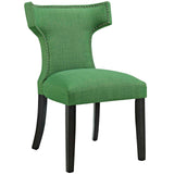 Curve Dining Side Chair Fabric Set of 2 Kelly Green EEI-2741-GRN-SET