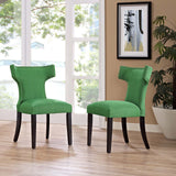 Curve Dining Side Chair Fabric Set of 2 Kelly Green EEI-2741-GRN-SET