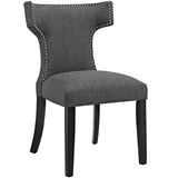 Curve Dining Side Chair Fabric Set of 2 Gray EEI-2741-GRY-SET