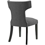 Curve Dining Side Chair Fabric Set of 2 Gray EEI-2741-GRY-SET