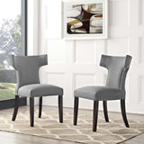 Curve Dining Side Chair Fabric Set of 2 Gray EEI-2741-GRY-SET