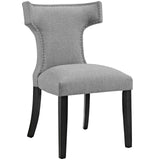 Curve Dining Side Chair Fabric Set of 2 Light Gray EEI-2741-LGR-SET