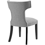 Curve Dining Side Chair Fabric Set of 2 Light Gray EEI-2741-LGR-SET