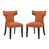 Curve Dining Side Chair Fabric Set of 2 Orange EEI-2741-ORA-SET