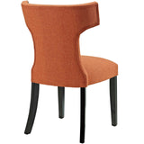 Curve Dining Side Chair Fabric Set of 2 Orange EEI-2741-ORA-SET