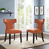 Curve Dining Side Chair Fabric Set of 2 Orange EEI-2741-ORA-SET