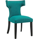 Curve Dining Side Chair Fabric Set of 2 Teal EEI-2741-TEA-SET