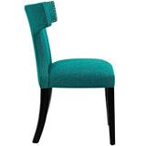 Curve Dining Side Chair Fabric Set of 2 Teal EEI-2741-TEA-SET