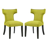 Curve Dining Side Chair Fabric Set of 2 Wheatgrass EEI-2741-WHE-SET